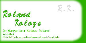roland kolozs business card